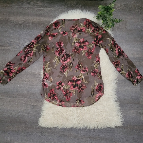 kut from the kloth jasmine taupe floral blouse size medium - Picture 3 of 9